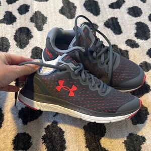 Under Armour Men's Charcoal and Crimson Athletic Shoes